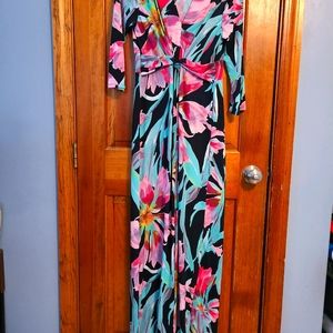 Tropical print maxi dress size md/large